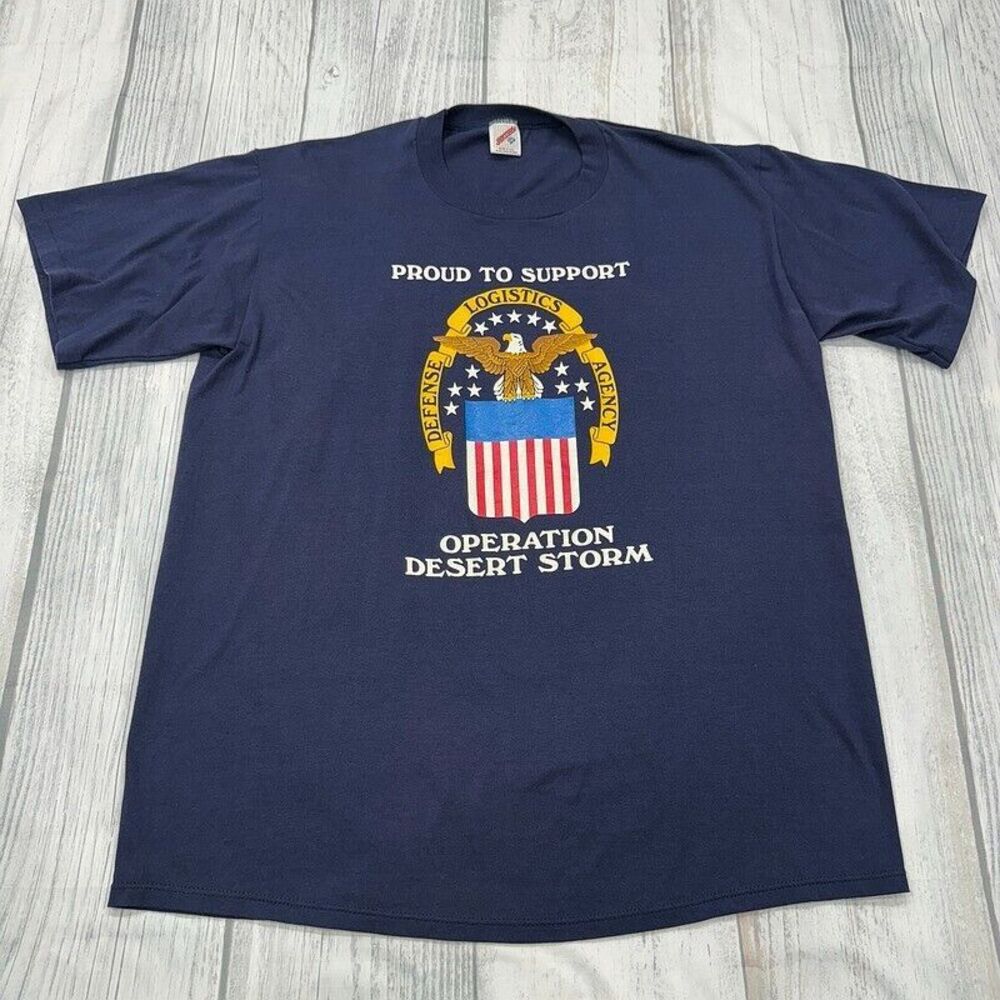 VTG Operation Desert Storm T Shirt 2XL Jerzees Support Defense‎ USA Military 90s